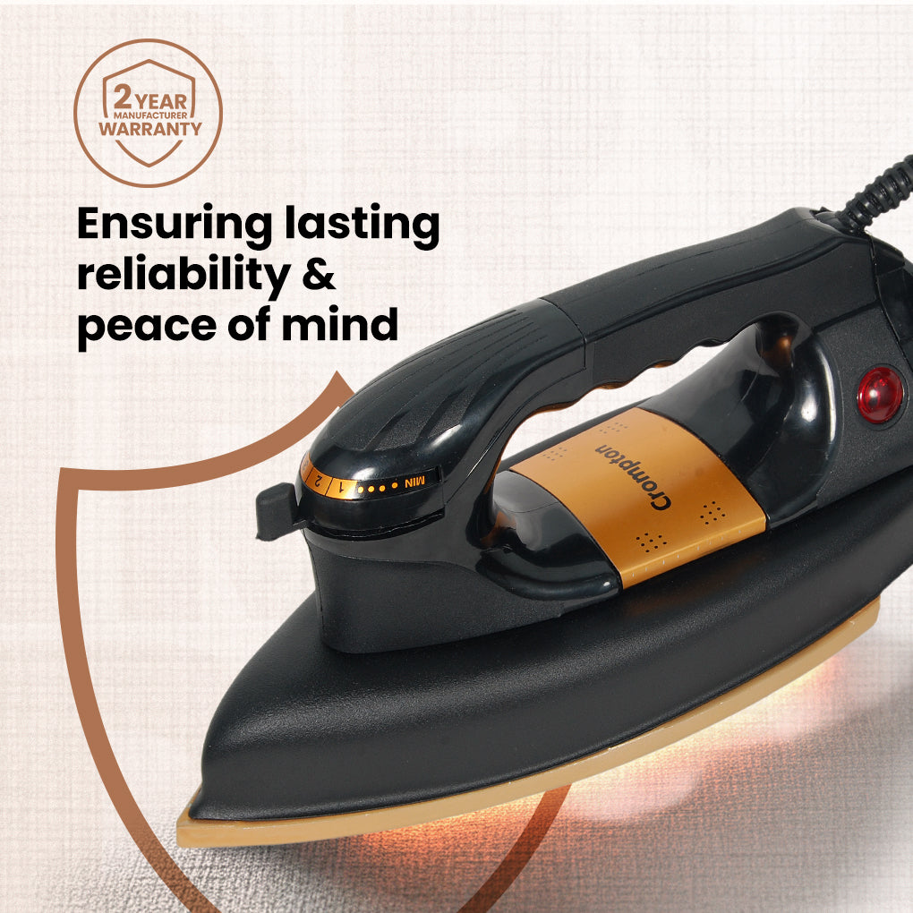 Crompton Rhino Black 1100W Heavy Weight Dry Iron_6