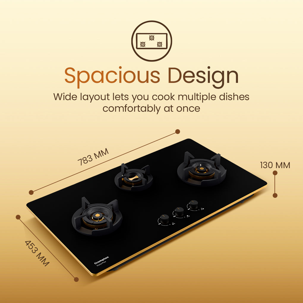 Crompton Hob Viona Plus 78 Cm 3 Burner