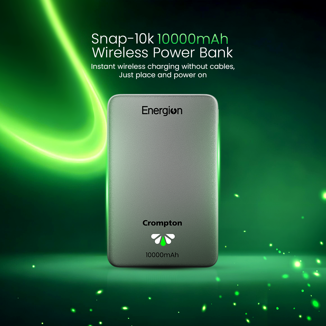 Crompton Snap-10K, 10,000 mAh Wireless Power Bank