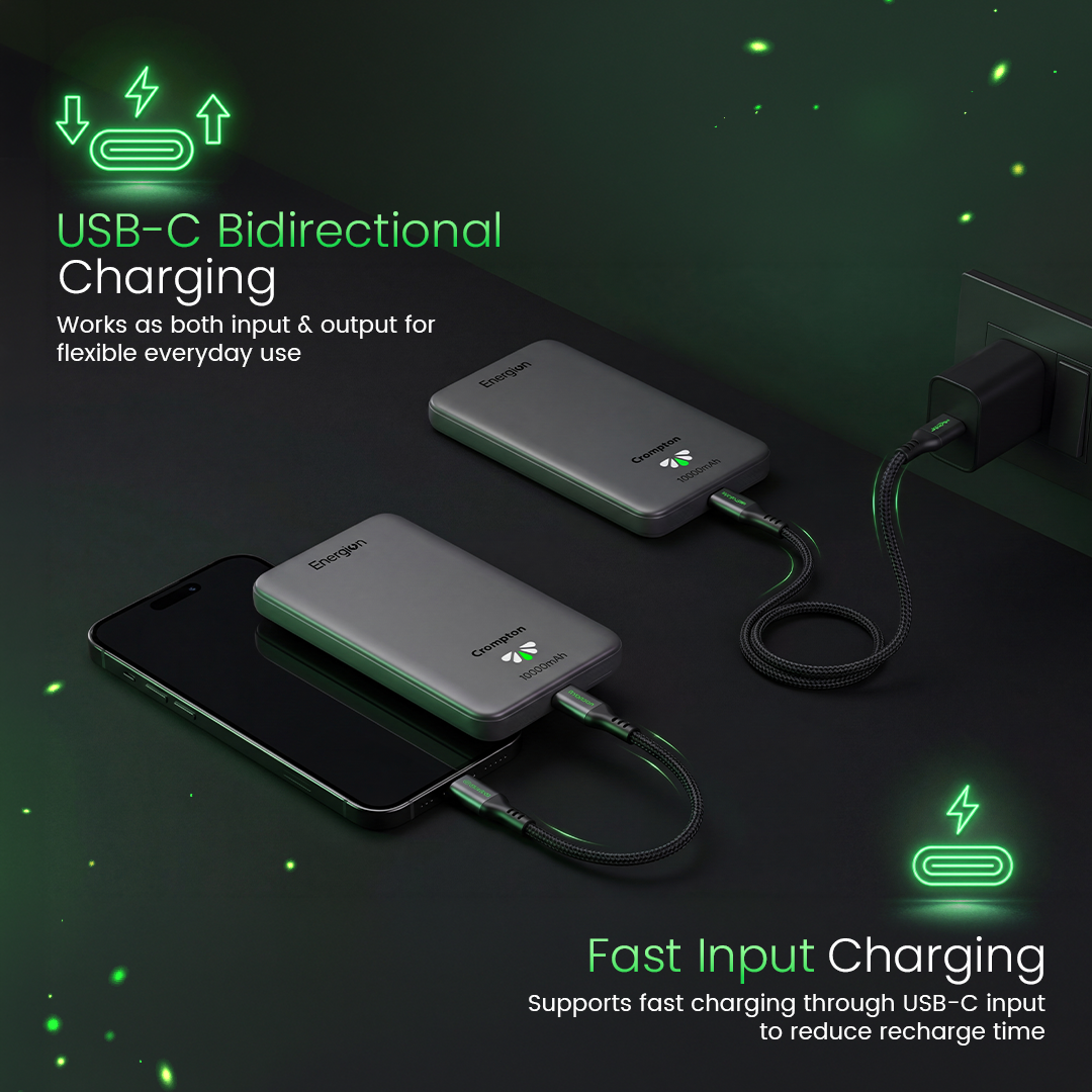 Crompton Snap-10K, 10,000 mAh Wireless Power Bank