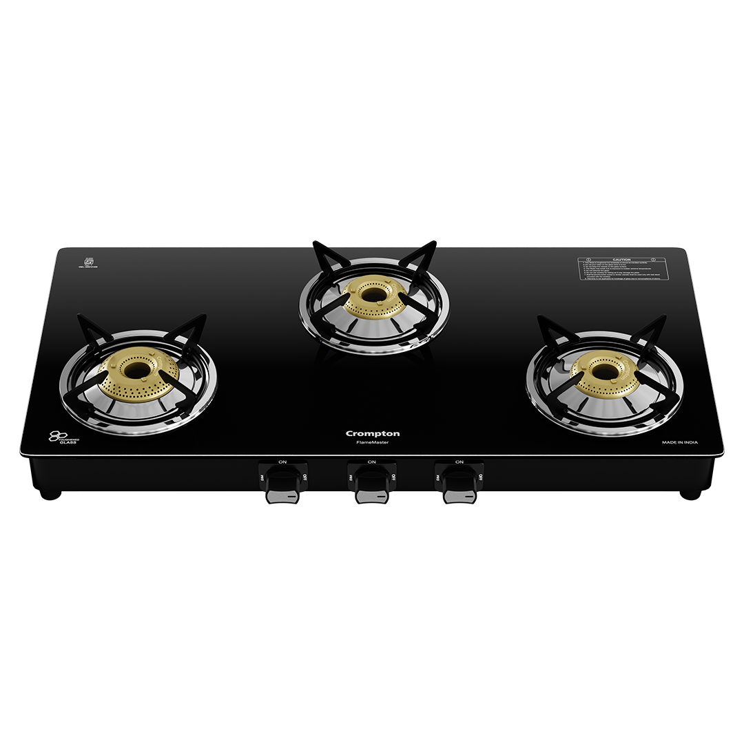 Crompton Cooktop FlameMaster 3 Burner 77 cm Glass MS Body