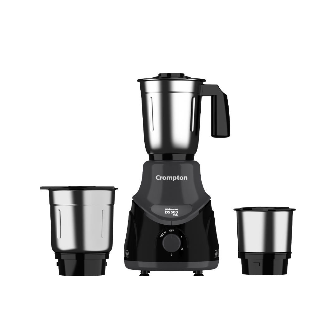 Crompton DS 500, 500 Watt Mixer Grinder with 3 Stainless Steel Jars