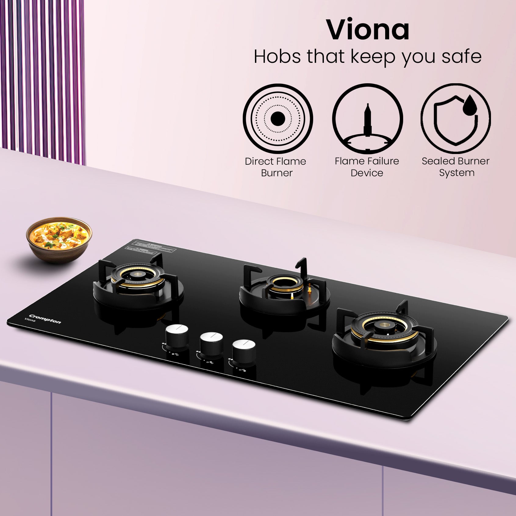 Crompton Hob Viona 78 cm 3 Burner_2