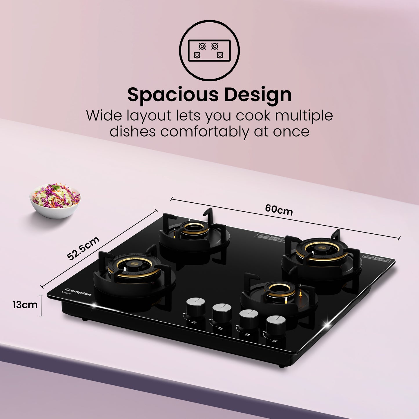 Crompton Hob Viona 60 cm 4 Burner