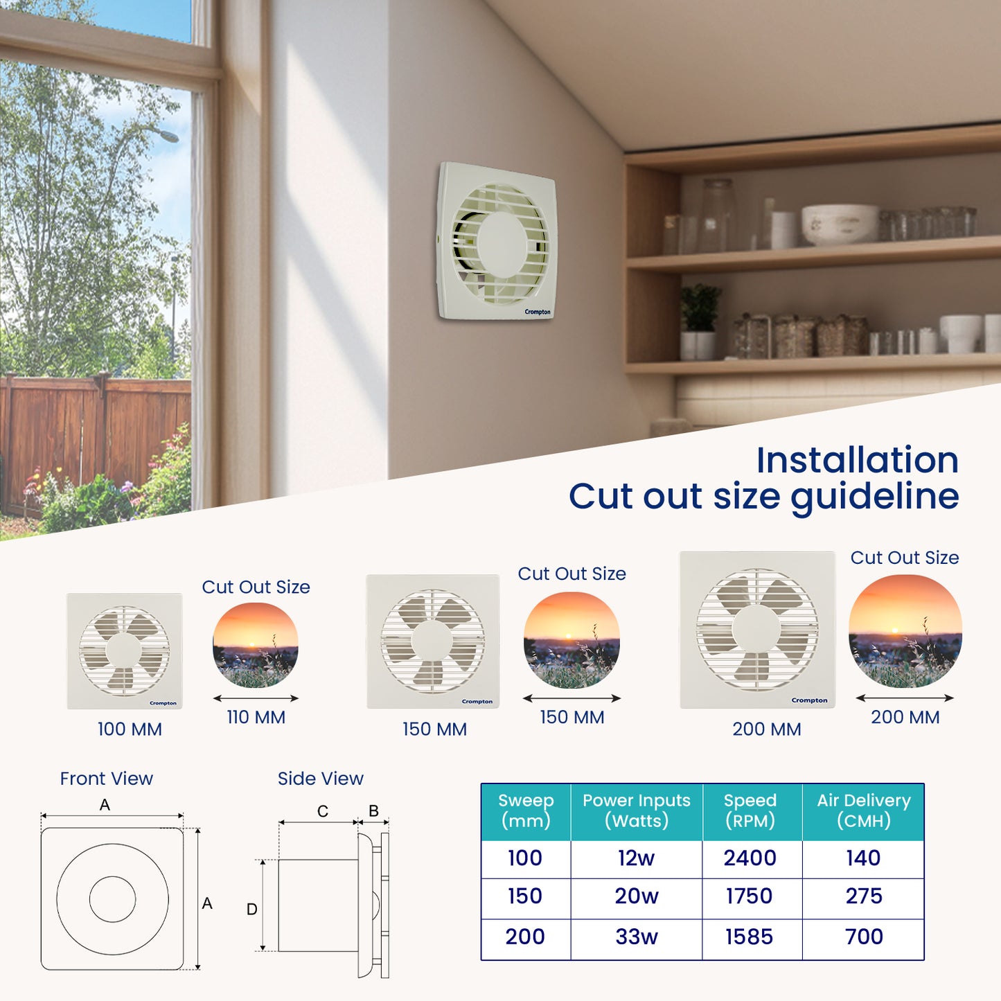 Crompton Axial Air Exhaust Fan