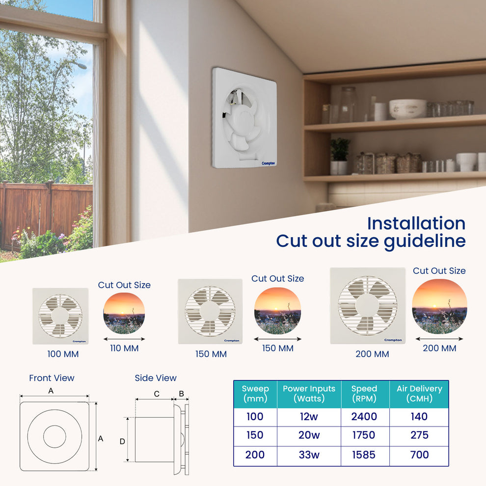Crompton Brisk Air Plus Exhaust Fan Anti-Rust & Durable Construction - product feature
