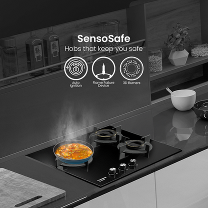 Crompton SensoSafe Gas Hob 60cm 3 Burner