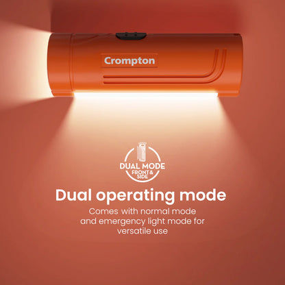 Crompton Power Ray Dual Pro 1W LED Torch Rechargeable - Orange