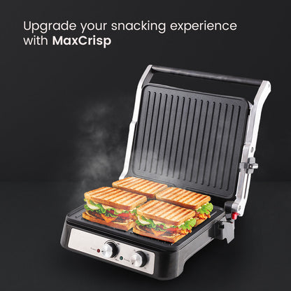 Crompton MaxCrisp 4 Slice Sandwich Maker with 180 Degrees Barbecue Grill |  2000W