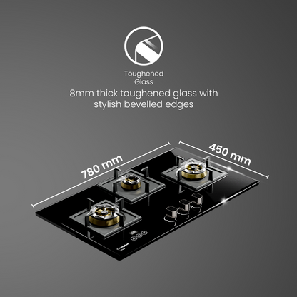 Crompton OpTime Gas Hob 78cm 3 Burner