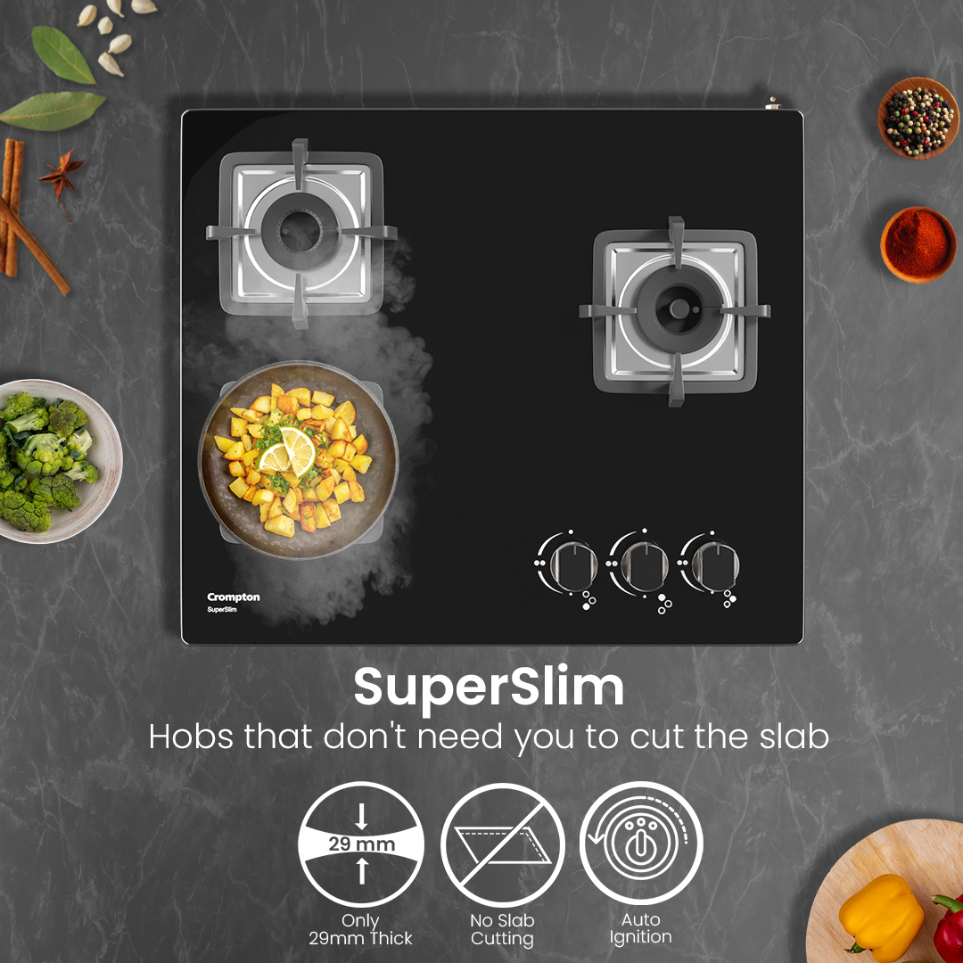 Crompton SuperSlim Gas Hob 60cm 3 Burner
