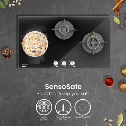 Crompton SensoSafe Gas Hob 78cm 3 Burner
