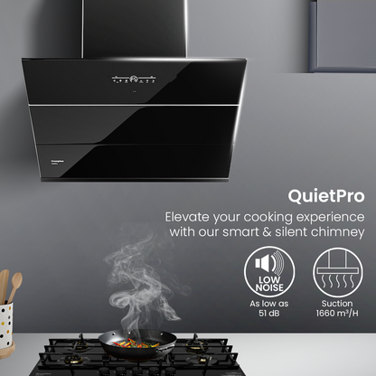 Crompton QuietPro Inclined 75cm Filterless Chimney with BLDC Motor
