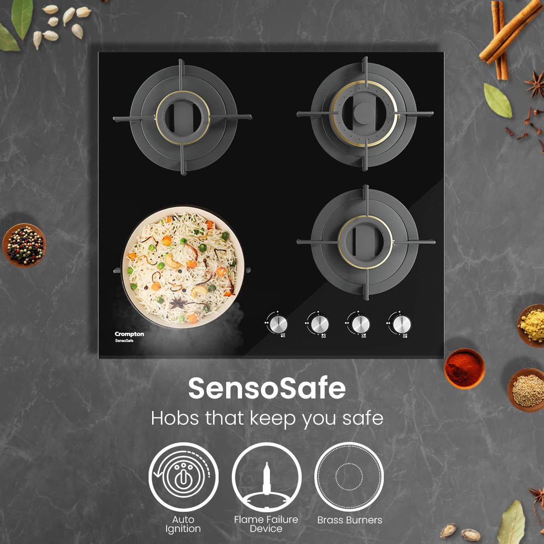 Crompton SensoSafe Gas Hob 60cm 4 Burner