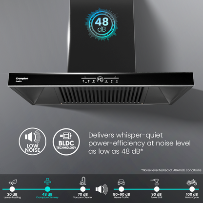 Crompton QuietPro Box 75cm Filterless Chimney with BLDC Motor