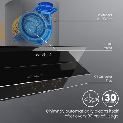 Crompton QuietPro Inclined 90cm Filterless Chimney with BLDC Motor