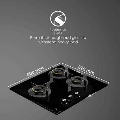 Crompton SensoSafe Gas Hob 60cm 3 Burner