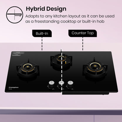 Crompton Hob Viona 78 cm 3 Burner