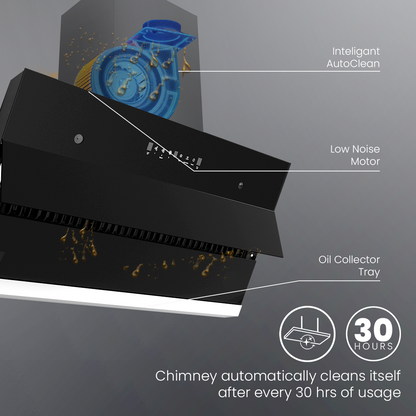 Crompton IntelliMotion Inclined 90cm Filterless Chimney
