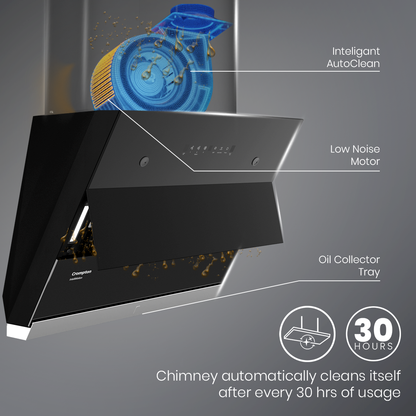Crompton IntelliMotion Inclined 60cm Filterless Chimney