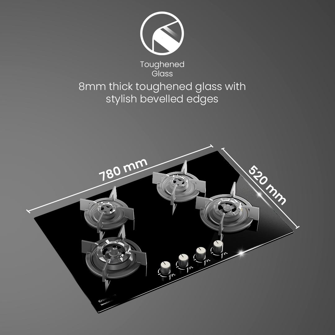 Crompton SensoSafe Gas Hob 3D 78cm 4 Burner