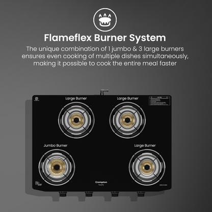 Crompton Cooktop FlamePro 4 Burner MS Body