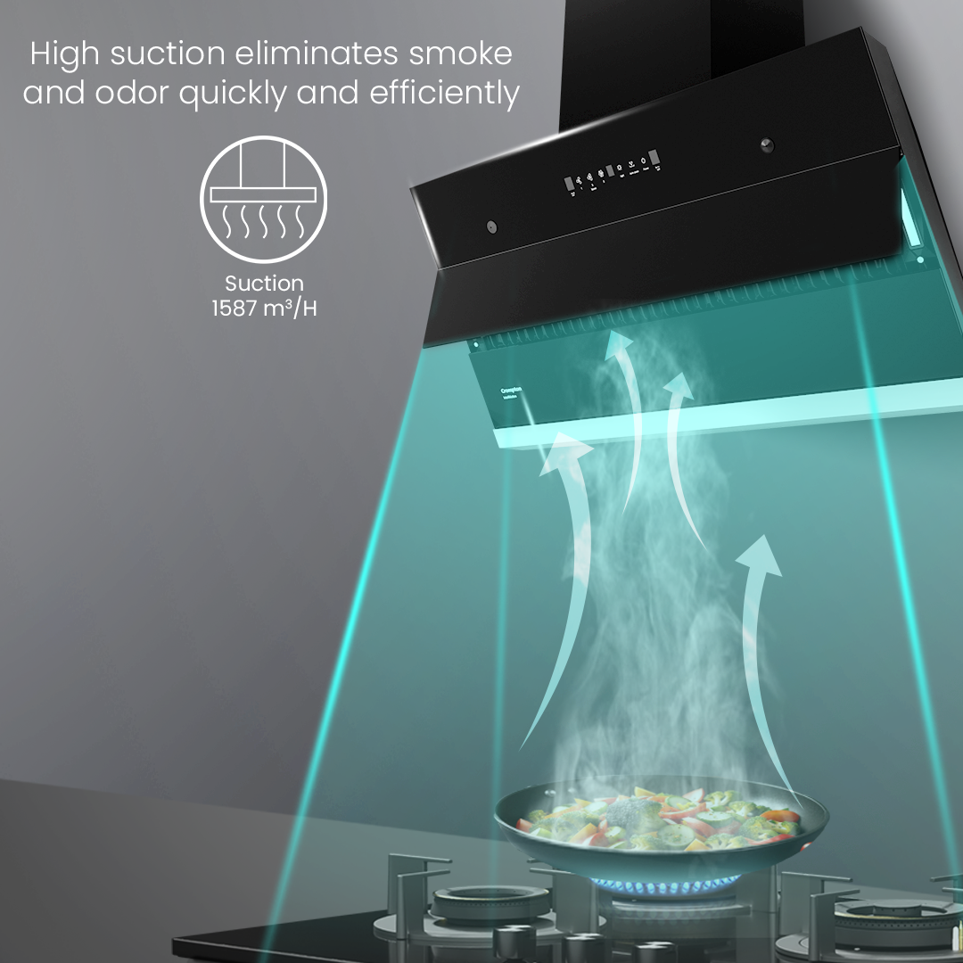 Crompton IntelliMotion Inclined 90cm Filterless Chimney