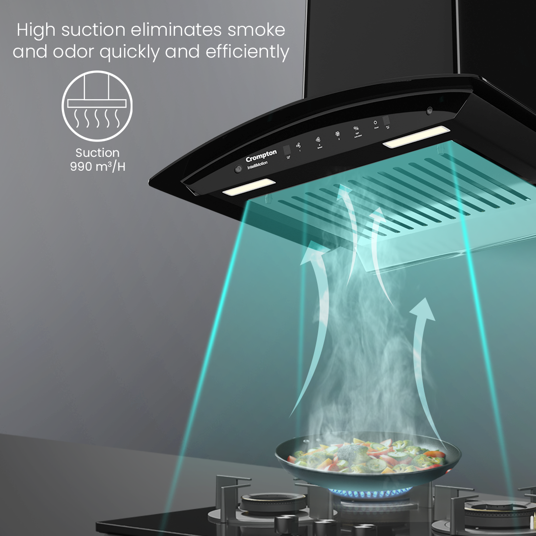 IntelliMotion Curved 60 cm Baffle Filter Chimney IntelliMotion Curved 60 cm Baffle Filter Chimney