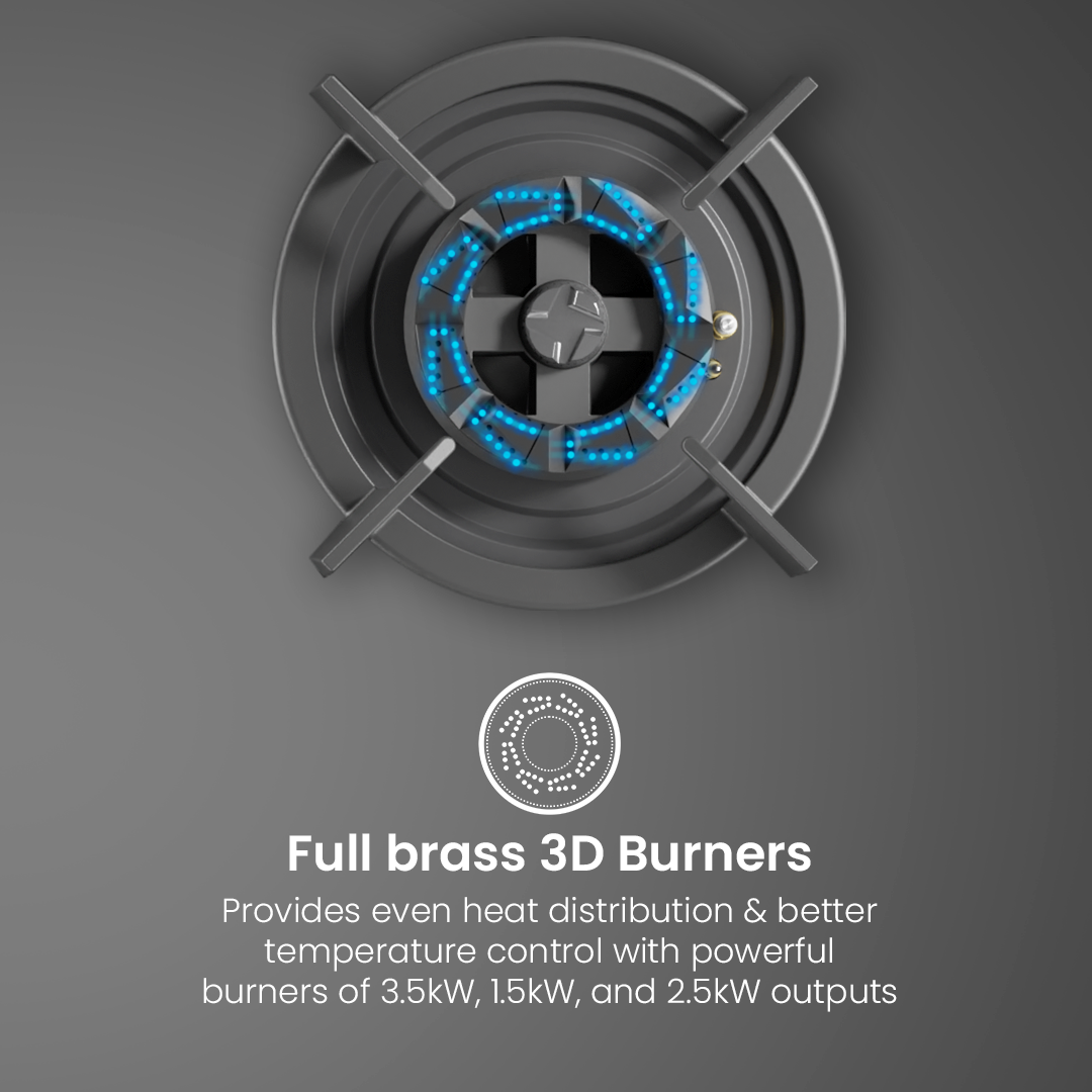 Crompton SensoSafe Gas Hob 3D 78cm 4 Burner