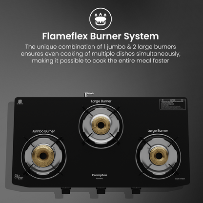 Crompton Cooktop FlamePro 3 burner MS Body