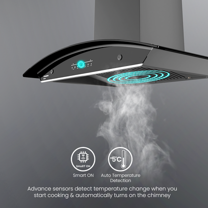 Crompton QuietPro Inverter Motor Curved 75cm Filterless Chimney