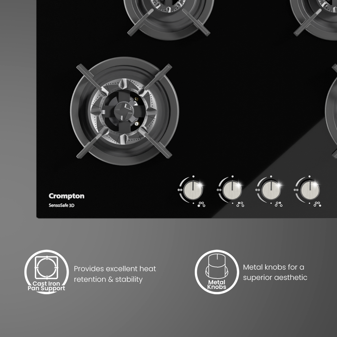 Crompton SensoSafe Gas Hob 3D 78cm 4 Burner