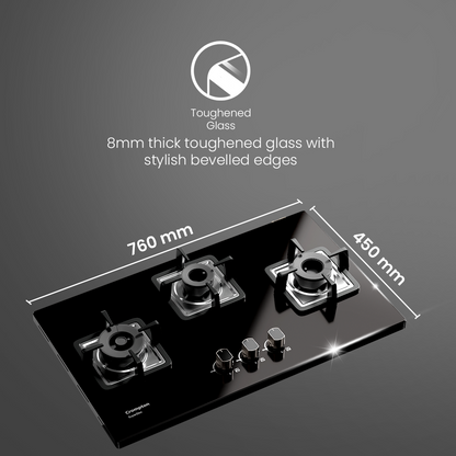 Crompton SuperSlim Gas Hob 78cm 3 Burner