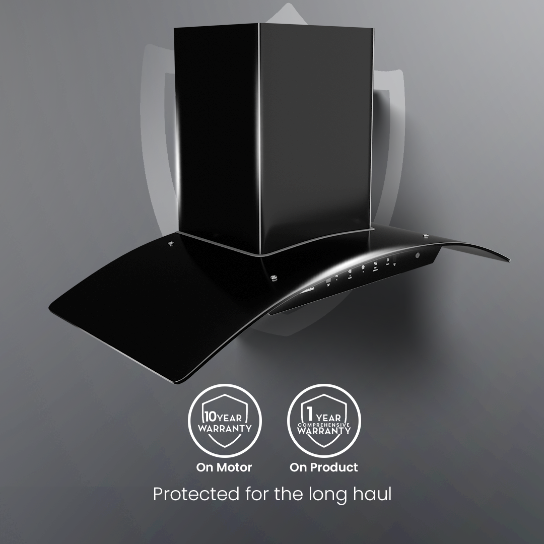 Crompton IntelliMotion Curved 90cm Baffle Filter Chimney