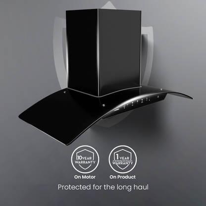 Crompton IntelliMotion Curved 90cm Baffle Filter Chimney
