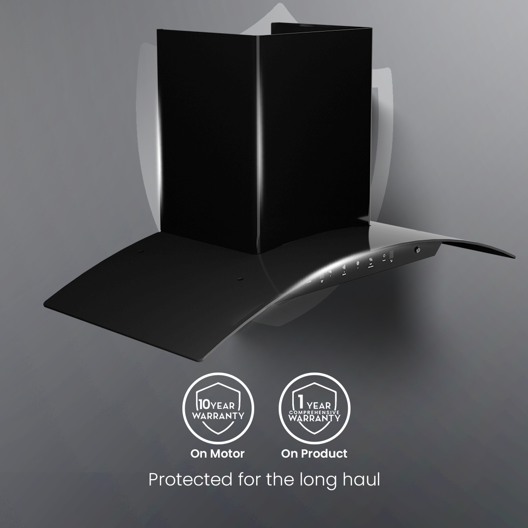 Crompton IntelliMotion Curved 90cm Filterless Chimney