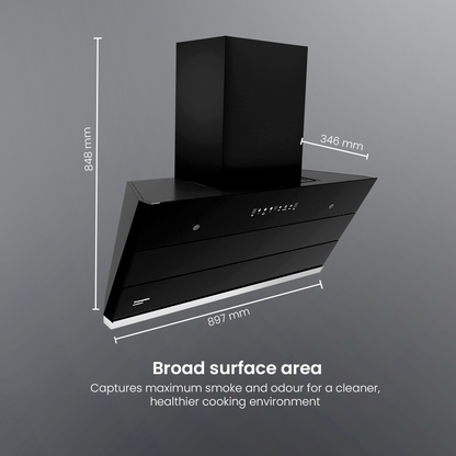 Crompton IntelliMotion Inclined 90cm Filterless Chimney