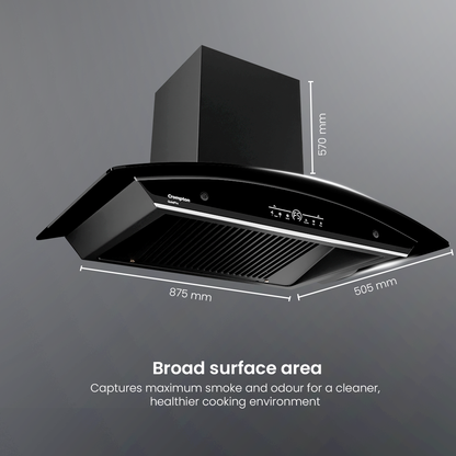 Crompton QuietPro Curved 90cm Filterless Chimney with BLDC Motor