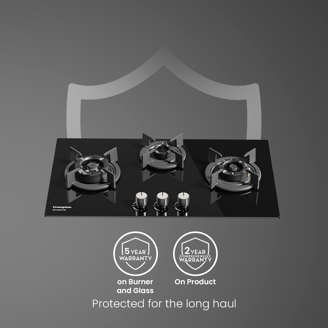 Crompton SensoSafe Gas Hob 3D 78cm 3 Burner