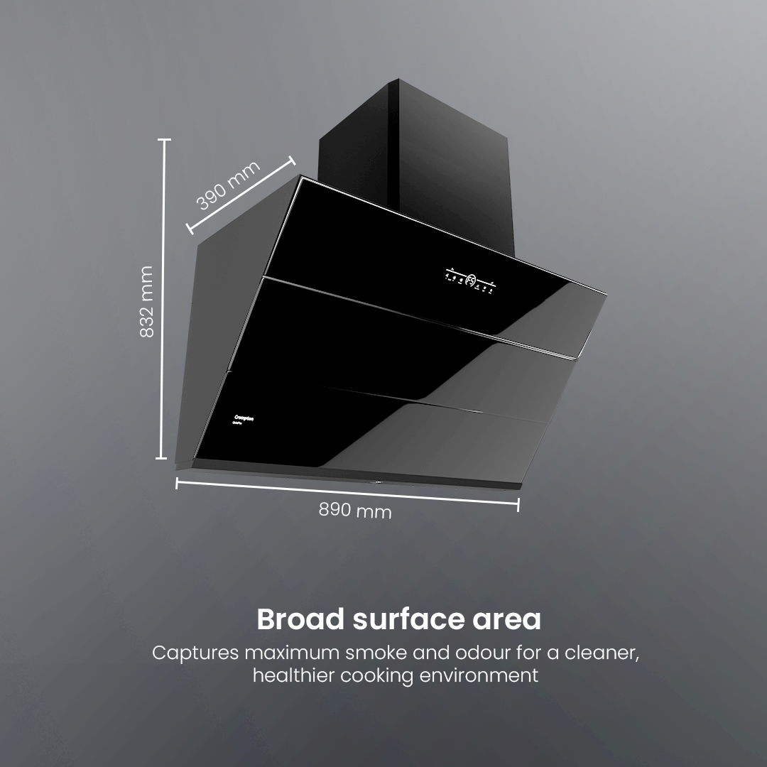 Crompton QuietPro Inclined 90cm Filterless Chimney with BLDC Motor