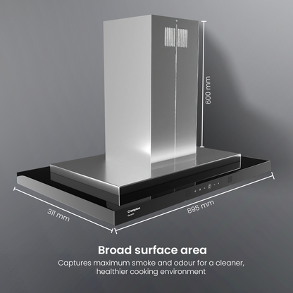Crompton GrandArt Island 90cm Baffle Filter Chimney