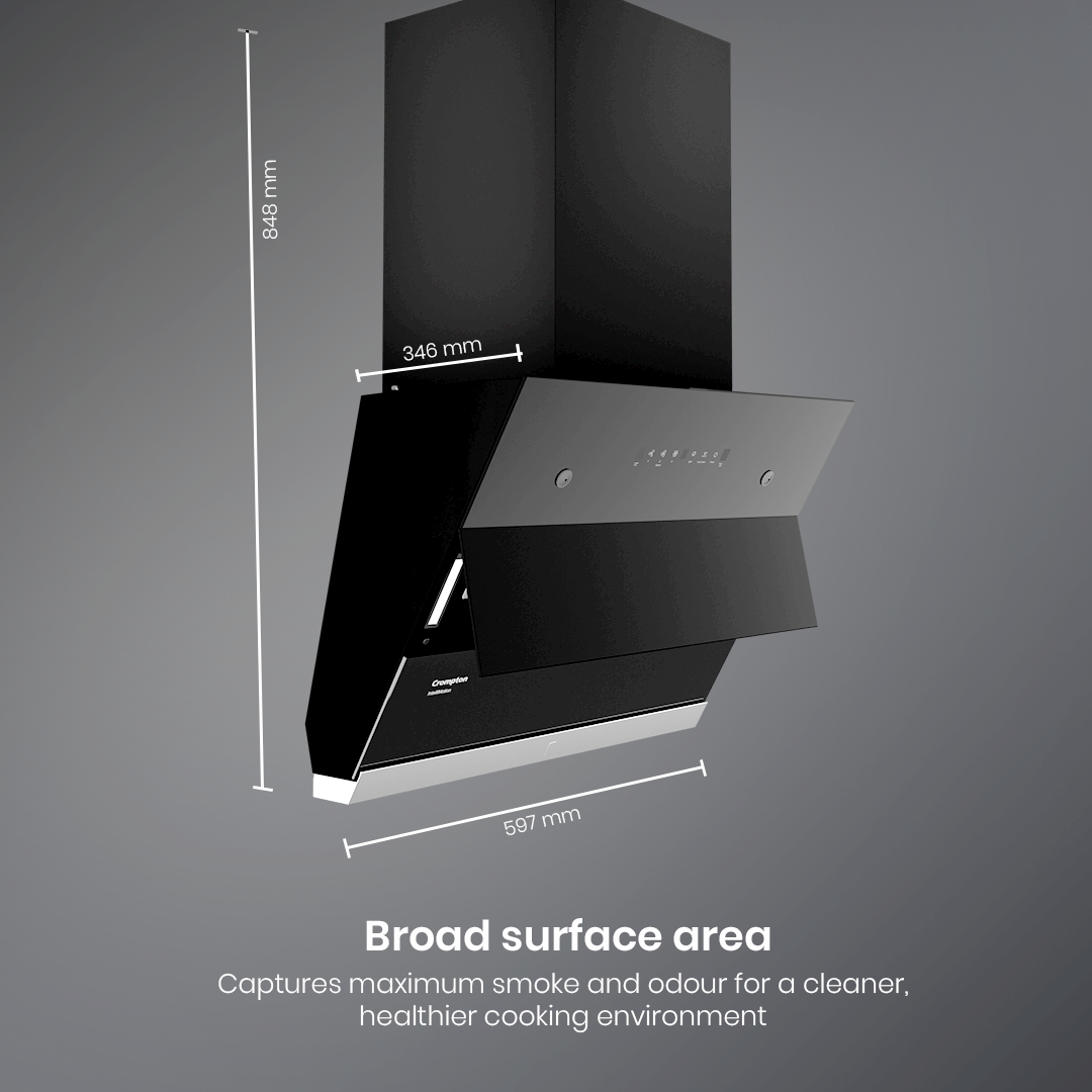 Crompton IntelliMotion Inclined 60cm Filterless Chimney