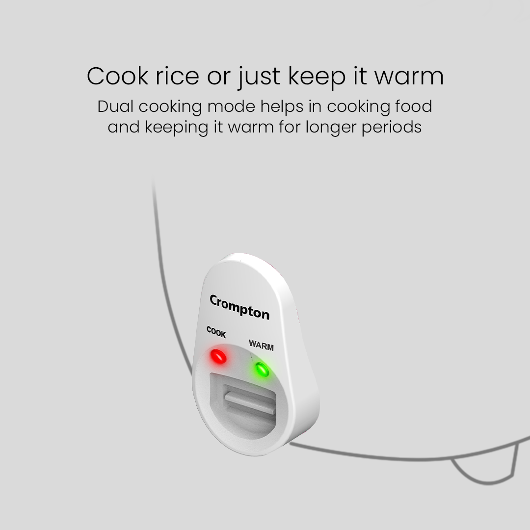 Shop Crompton Harvest Pro 1.8Ltr Rice Cooker - Double Bowl Cooking ...