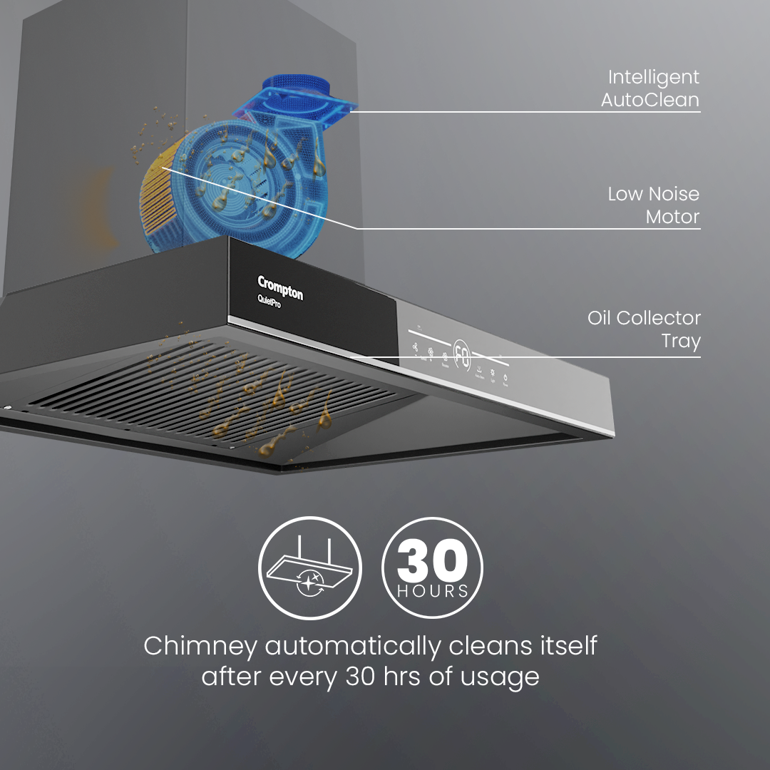 Crompton QuietPro Box 60cm Filterless Chimney with BLDC Motor