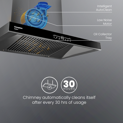 Crompton QuietPro Box 75cm Filterless Chimney with BLDC Motor