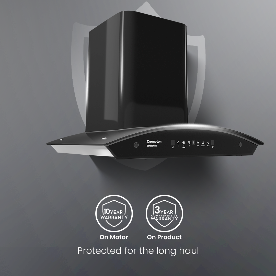 Crompton SensoSmart Curved 60cm Baffle Filter Chimney