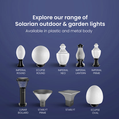 Solarion Eclipse Round Gate Lamp (Plastic with B22 Holder)